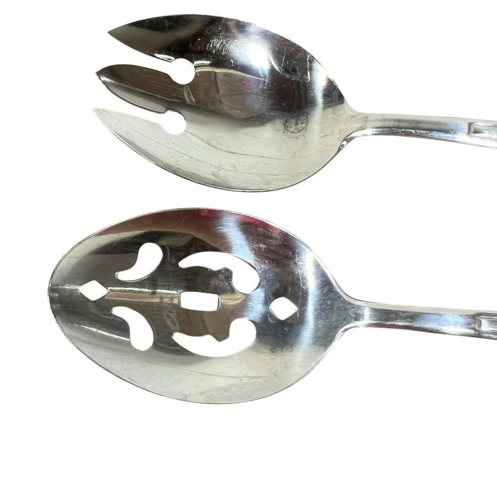 Rogers Spoon Fork‎ Stainless Swagger Pattern • 2pc Salad Serving Set